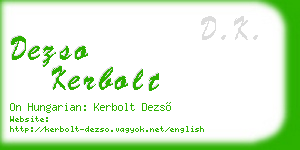 dezso kerbolt business card