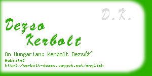 dezso kerbolt business card